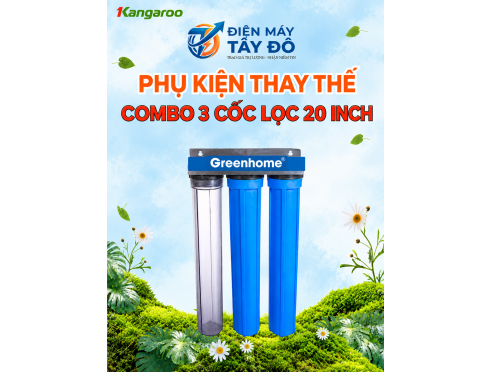 Bộ Lọc Thô Đầu Nguồn 3 Cấp Lọc 20 Inch