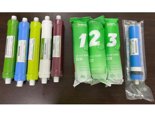 Combo 5 Lõi Chức Năng Màu , 3 Lõi Eco 123 , Lõi Số 4 ( Màng RO )