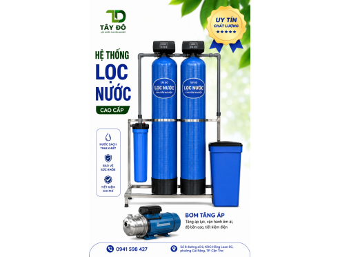 Hệ thống lọc tổng 2 cột Composite 1054 2 Auto voan +1 bơm